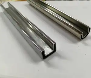 Stainless Steel Bulat Gaya Slot Alur U Tabung untuk Pegangan Pegangan