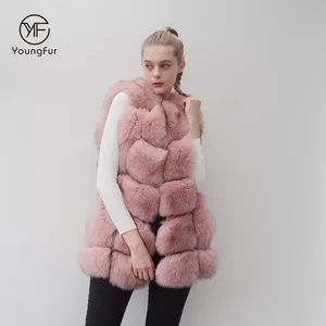 Nieuwe Stijl Luxe Gilet Winter Warm Borstelig En Zacht Lang Vossenbont Vest Voor Vrouwen