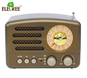 Altoparlante Wireless AURTEC Dual 10W in Legno Naturale con AUX, <span class=keywords><strong>USB</strong></span>, Suono Stereo HD e Radio FM Vintage # M-U163BT - Product Image 1