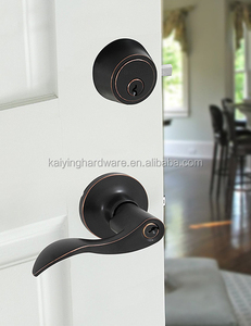 US15 Satin Nickel Xi Lanh Duy Nhất Chốt Cửa Kết Hợp Thiết Lập Sóng Phong Cách Đòn Bẩy Cửa Phía Trước Núm Nhập Leverset Lockset Key Mở Khóa - Product Image 6