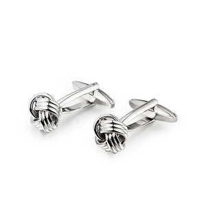 Gemelli con nodo di seta di rame di gioielli da uomo di buona qualità a buon mercato all'ingrosso - Product Image 1