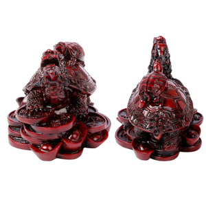 Tortue de dragon chinois de 3 pouces Feng Shui Décoration de la maison Motif <span class=keywords><strong>animal</strong></span> en résine - Product Image 4