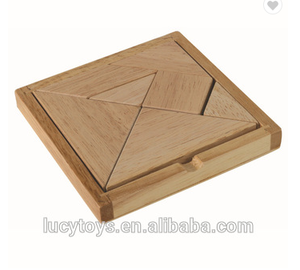 Puzzle Tangram en Bois en Forme de Lettre T Anglaise Personnalisée pour Enfants - Product Image 3