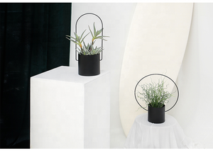 Set de 2 pots de plantes jardin sur pied, avec poignée, supports modernes, <span class=keywords><strong>pour</strong></span> intérieur et extérieur, <span class=keywords><strong>balcon</strong></span> - Product Image 4