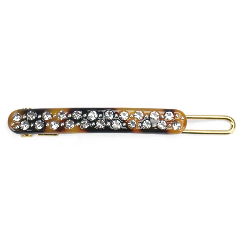 Hot Sale Rectangle Acrylic Hair Pin Clip Full Crystal HairPins High Quality Austria Rhinestone Hair Clips