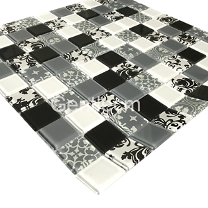 Mattonelle della parete interna di piastrelle backsplash 4 millimetri piazza misto modello di stampa a colori di cristallo mattonelle di mosaico di vetro - Product Image 2