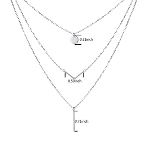 يتوهم بسيطة عالية الجودة 925 فضة الثلاثي الطبقات قلادة المختنق قلادة للنساء - Product Image 6