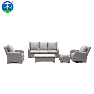 DW-SF135 Pas Cher Prix Nouveau <span class=keywords><strong>Design</strong></span> En Bois Teck PE Rotin Gris Moderne En Plein Air Canapé Transat Ensemble De Bali - Product Image 1