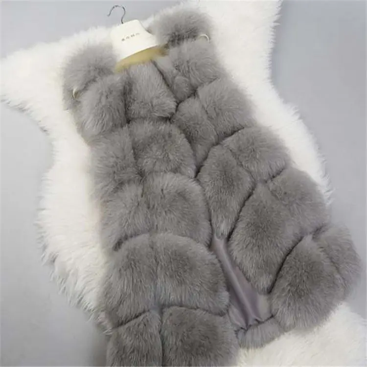 2022 Frauen Modern Fashion Damen Gilet Großhandel Günstige Plüsch Fox Fur Weste aus China