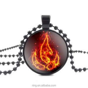 Avatar The Last <span class=keywords><strong>Airbender</strong></span> Fuoco Nazione Collana Dei Monili Delle Donne di Modo della Perla Nera Della Catena Del Pendente Della Collana Fine Jewelry - Product Image 2