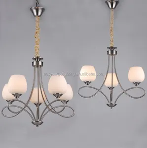 Zhongshan lighting factory polished nickel chandelier, Brushed Nickel modern pendant light (FX20482-5p)