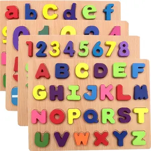 Juguete educativo de madera Montessori para bebé, letra Digital del alfabeto, número ABC