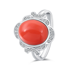 Fancy model design <strong>silver</strong> engraved <strong>red</strong> <strong>coral</strong> stone <strong>ring</strong> Kingyajewelry 925 sterling <strong>silver</strong> engagement bands or <strong>rings</strong> - Product Image 5