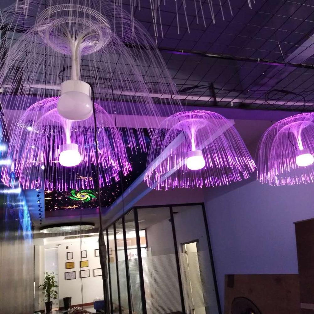 Уличное украшение для покупок, изменение цвета RGB, диаметр 0,8 м, медуза, как волоконно-оптическая Подвесная лампа