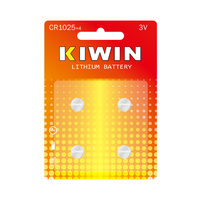 Batería de Botón de Litio de 3V Marca OEM o KIWIN, CR1025, para Llaves de Auto y Placas Base de Computadora