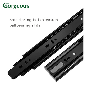 GORGEOUS Kim Loại Đầy Đủ Mở Rộng Vòng Bi Tủ Ngăn Kéo Đen Telescopic Tự Đóng Thủy Lực Ngăn Kéo Trượt - Product Image 4
