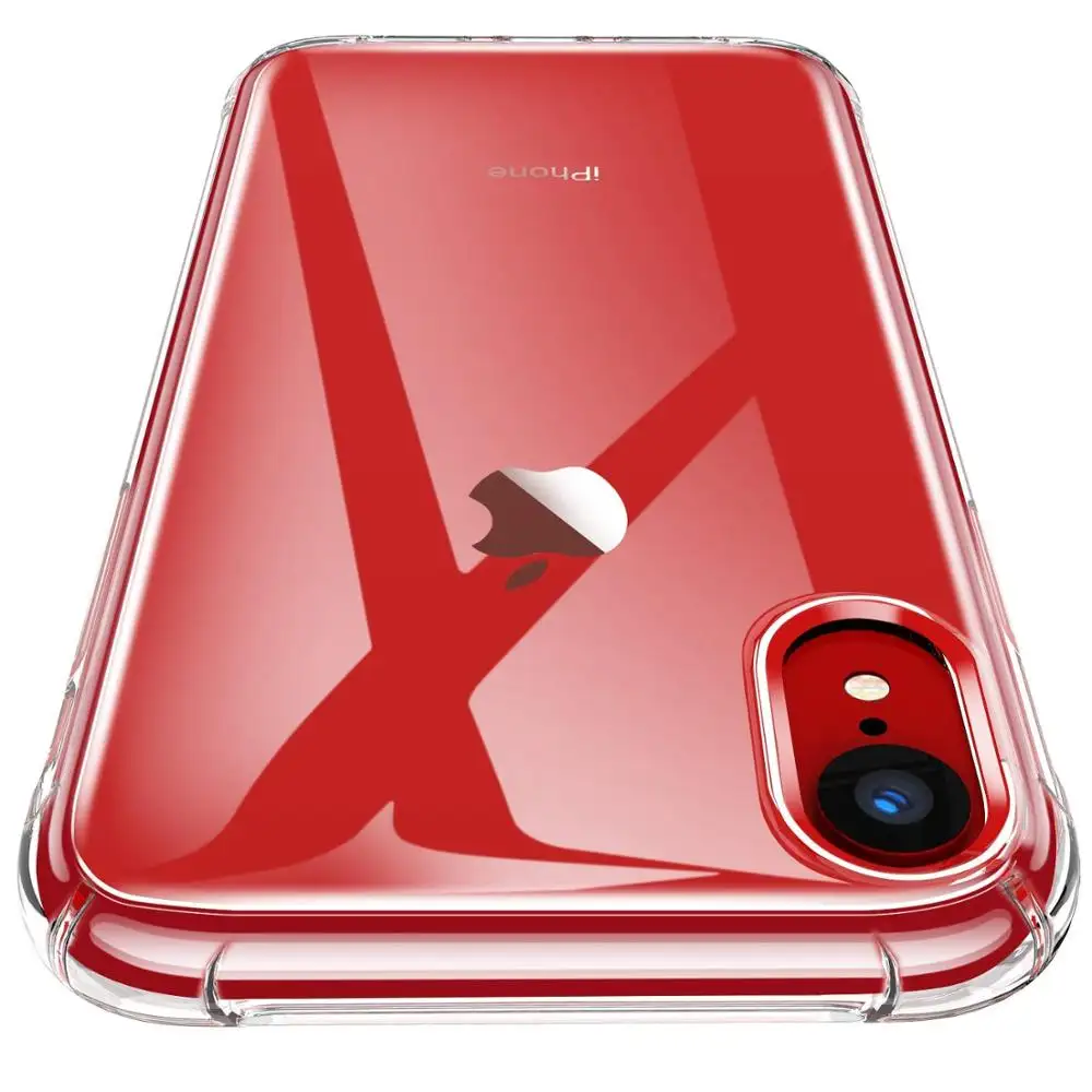 Coque de protection, étui résistant aux rayures en TPU, souple, à 4 coins, Absorption des chocs, pour iPhone XS XR