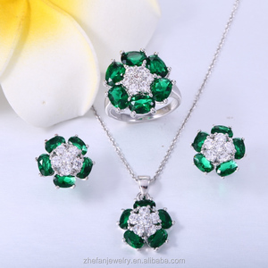 Bijoux en Zircon <span class=keywords><strong>plaqué</strong></span> or blanc, boucles d'oreilles goutte, ensembles de bijoux de mariée indienne - Product Image 1