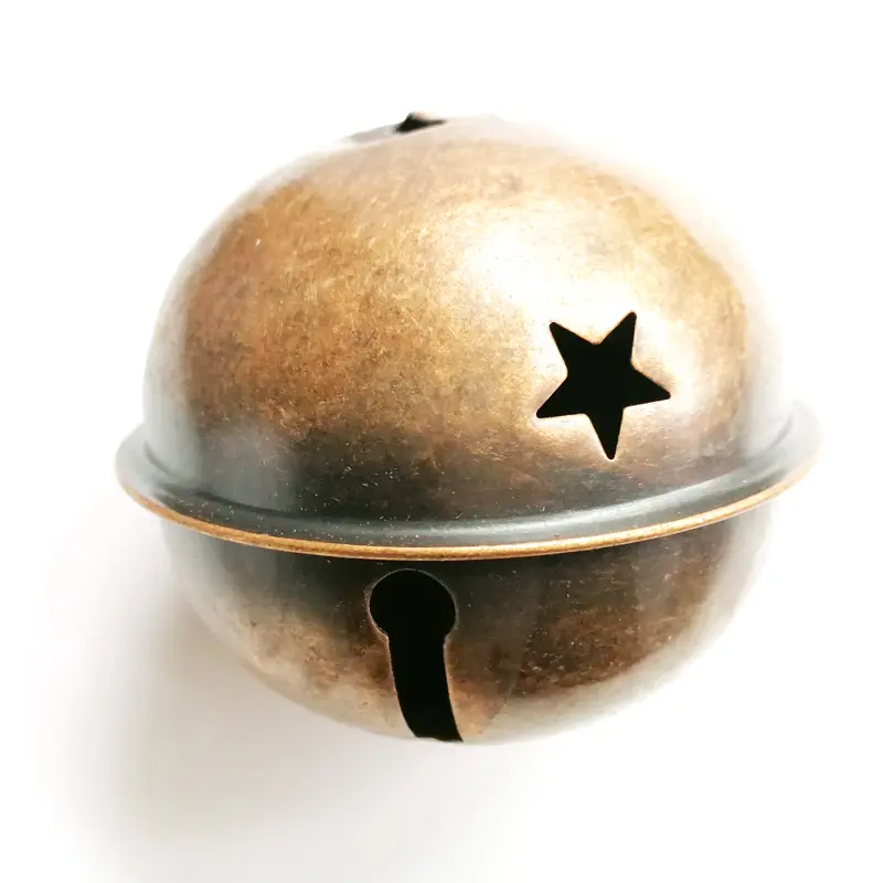 Personalizzata Antique Copper Cinque Stelle Buche Di Natale Jingle Bell