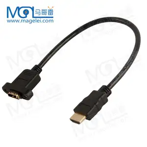 Konektor HDMI Kabel HDMI Kabel Ekstensi Jenis Male Ke Female dengan Sekrup PANEL MOUNT
