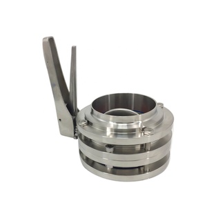 Válvula de mariposa <span class=keywords><strong>manual</strong></span> de acero inoxidable aséptico de grado alimenticio higiénico sanitario 3 uds con mango de acero inoxidable para un precio más bajo - Product Image 1
