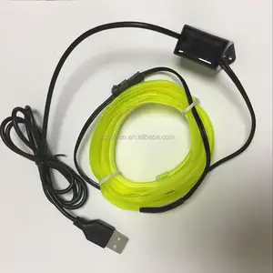 2020 carro el fio envio 3m flexível neon luz brilho, corda de fio com usb inversor