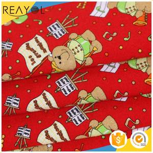 <span class=keywords><strong>2</strong></span>,17 Eco friendly algodón hecho punto elástico rojo de encargo del oso impreso tela para el vestido - Product Image 4