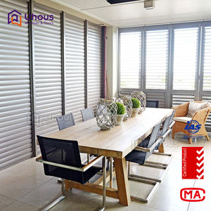 Hiện Đại Chất Lượng Cao Dọc Mở Windproof Thiết Kế Đồ Họa Trung Quốc Phong Cách Nhôm Khung Đu <span class=keywords><strong>Louver</strong></span> Cửa Sổ Cho Phòng Tắm - Product Image 5