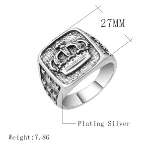 Anillo <span class=keywords><strong>de</strong></span> Sello con Corona <span class=keywords><strong>de</strong></span> Rey y Reina, Nuevo, <span class=keywords><strong>para</strong></span> Hombre y Mujer, Color Plata Vintage, Tallado con Estrellas, Joyería Punk <span class=keywords><strong>para</strong></span> Fiestas, <span class=keywords><strong>Regalos</strong></span> - Product Image 2