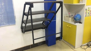 <span class=keywords><strong>Table</strong></span> à <span class=keywords><strong>manger</strong></span> moderne en bois et aluminium pliable avec mécanisme d'extension complète pour la maison, le bureau et l'utilisation murale - Product Image 4