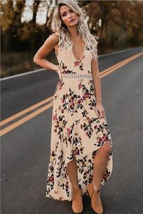 Irregularity Womens <strong>Summer</strong> <strong>Boho</strong> <strong>Dresses</strong> Backless Maxi Floral <strong>Dress</strong> - Product Image 6