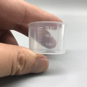 Sterile chiaro 15 ml PP bottiglia di medicina di plastica usa e getta tazza di misurazione per sciroppo per la tosse