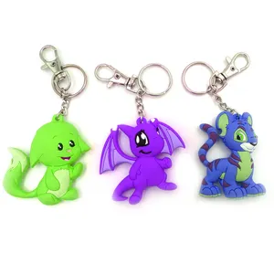 Custom Rubber PVC Cute Pet Shape Double Sided 3D keychain With Carabiner