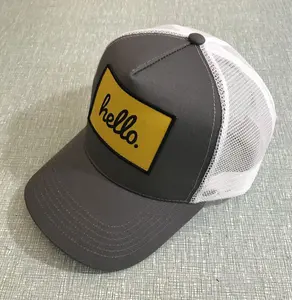 Topi Trucker Topi Katun 5 Panel Kustom Kualitas Premium Pria Profil Tinggi Promosi