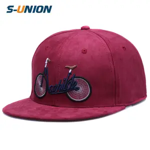 S-UNION yeni moda rahat nakış bisiklet düz bill hip hop şapka kız erkek süet snapback kapaklar