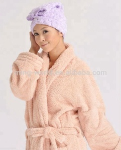 High Quality Ultra Soft Plush Knitted Microfiber Bathrobe for <b>Women</b> 100% Polyester Super Absorbent Quick <b>Dry</b> Knee Length - Product Image 4