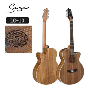 LG-10 40 Zoll benutzer definierte Folk-Gitarre Cutaway Carving Sound Hole neues Design in China gemacht