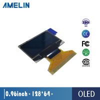 Module d'affichage OLED lcd transparent 0.96 pouces 128*64 avec écran blanc couleur 0.96 AMOLED