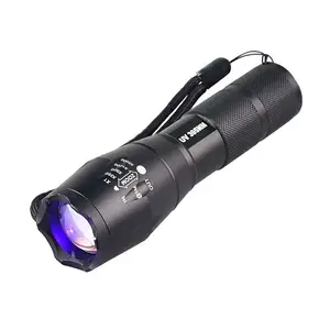 Top Selling UV 365nM 395nM 5W Power LED Aluminum Zoom UV flashlight lamp Black light Torch