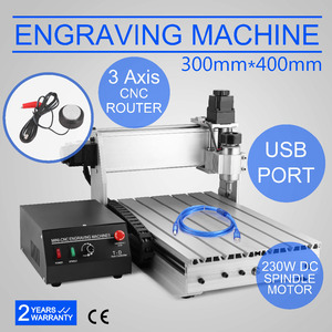 Vevor cnc router 3040T-DQ 3 máquina del ranurador del CNC del eje 300mm <span class=keywords><strong>x</strong></span> 400mm gran 3D grabado con USB 1204 tornillos de bola - Product Image 1