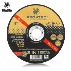 PEGATEC 105x1.6x16mm חיתוך דיסק פלדה ונירוסטה 2 ב 1