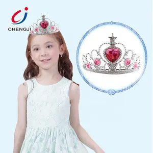 Fashion Bermain Berpura-pura Plastik Putri Tiara Crown Perhiasan Mainan