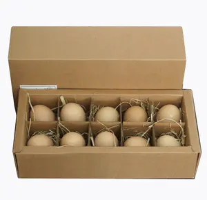 Embalagem personalizada de embalagens de ovos, embalagem de papel marrom reciclado embalagem dobrável