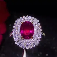 Conceptions de bijoux en or 18k or Afrique Du Sud vrai diamant naturel non chauffé rubis bague pour femmes anneaux grosse pierre