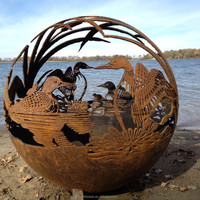 Globe terrestre sphérique en métal pour jardin, foyer extérieur, à vendre