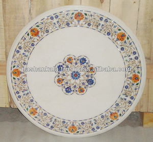 Marquetry หินอ่อนหินฝังโต๊ะกาแฟโบราณ - Product Image 1