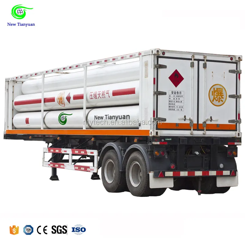 12-Tube Jumbo Cylinders Skid-mounted Natural Gas CNG Tube Semi Trailer