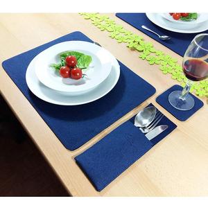 Premium Felt <strong>Placemats</strong> <strong>Set</strong> <strong>of</strong> <strong>6</strong> Gray Washable Felt <strong>Coasters</strong> Place Mats - Product Image 5