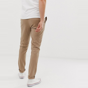 OEM vendita calda Casual con bottone da taschino da <span class=keywords><strong>uomo</strong></span> <span class=keywords><strong>Skinny</strong></span> Fit <span class=keywords><strong>pantaloni</strong></span> <span class=keywords><strong>chino</strong></span> kaki in cotone blu scuro - Product Image 2