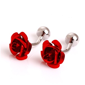 romantico rosa delle donne fiore gemelli collegamento di polsino - Product Image 1